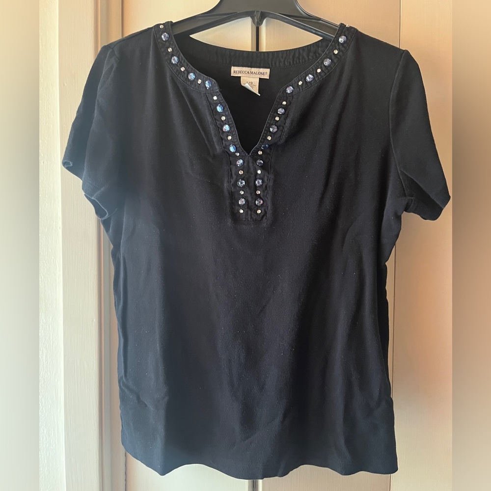 Rebecca Malone. L Rhinestone Top